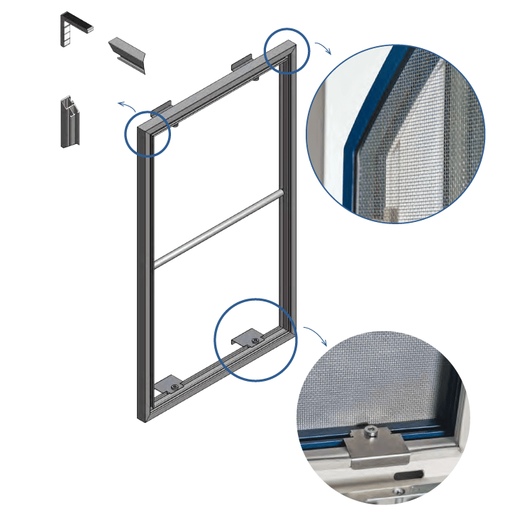 Moustiquaire Ral 8019 709mm x 1374mm 